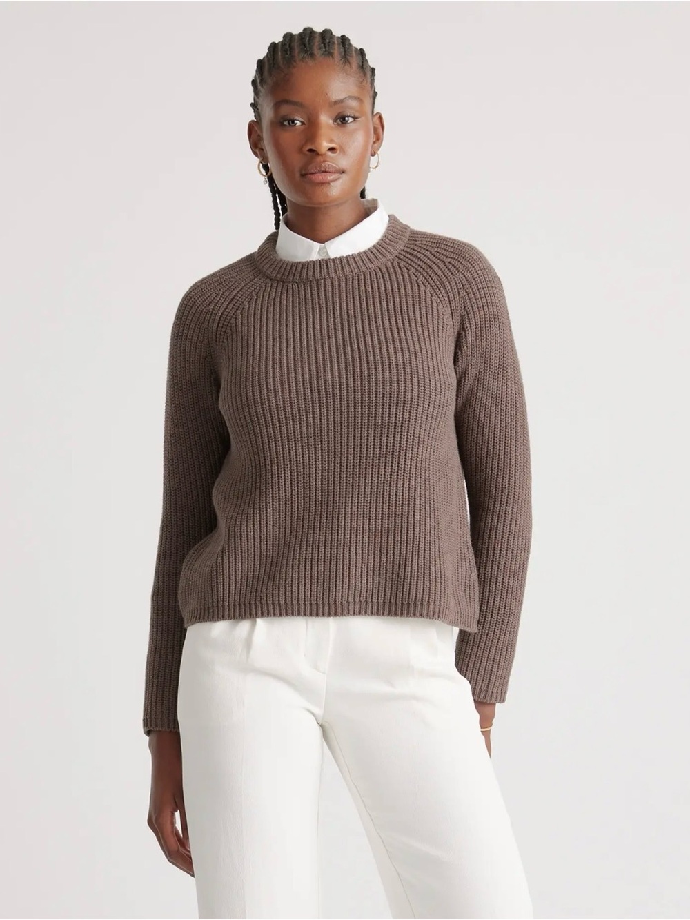 Quince 100% organic cotton fisherman crew sweater - Large